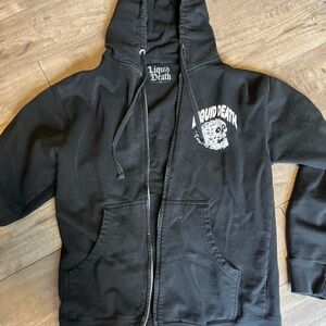 Liquid Death Black Zip Up Hoodie